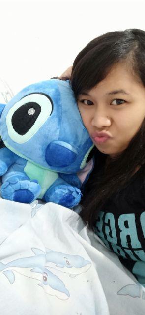 Boneka Stitch Panjang 35cm Bahan Plush Untuk Dekorasi Rumah