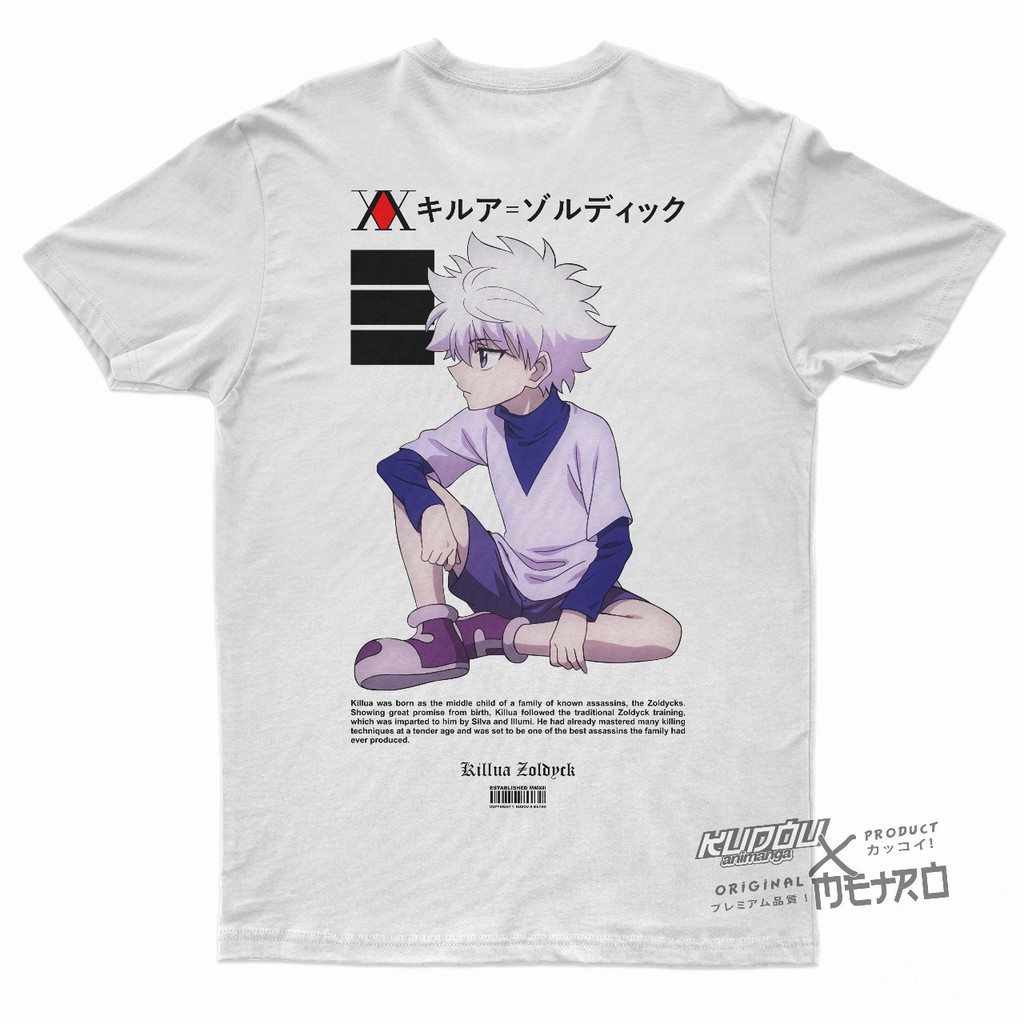 Kaos Killua Zoldyck Fear Hunter X Hunter Anime Manga Premium Unisex