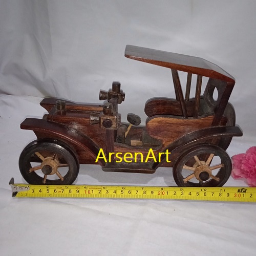 Miniatur Mobil Antik Otran Kayu Sono Keling Ukuran Jumbo Panjang 28 Cm