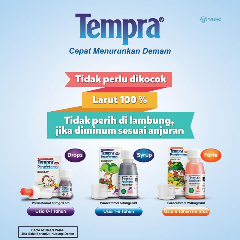 COD - TEMPRA SYRUP DROP DAN FORTE SIRUP - OBAT DEMAM ANAK DAN BAYI - OBAT SAKIT GIGI - SAKIT KEPALA