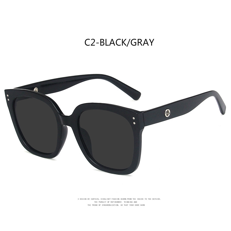 Korean style men's and women's rice nail square KUKU trendy men's and women's fashion sunglasses