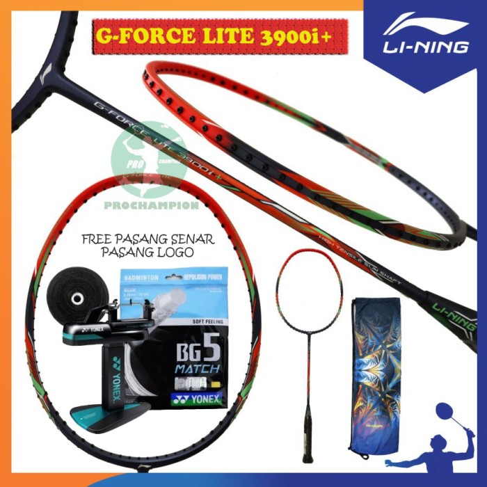 LINING G FORCE LITE 3800I 3900I PLUS RAKET BADMINTON ORIGINAL - 3800I PLUS