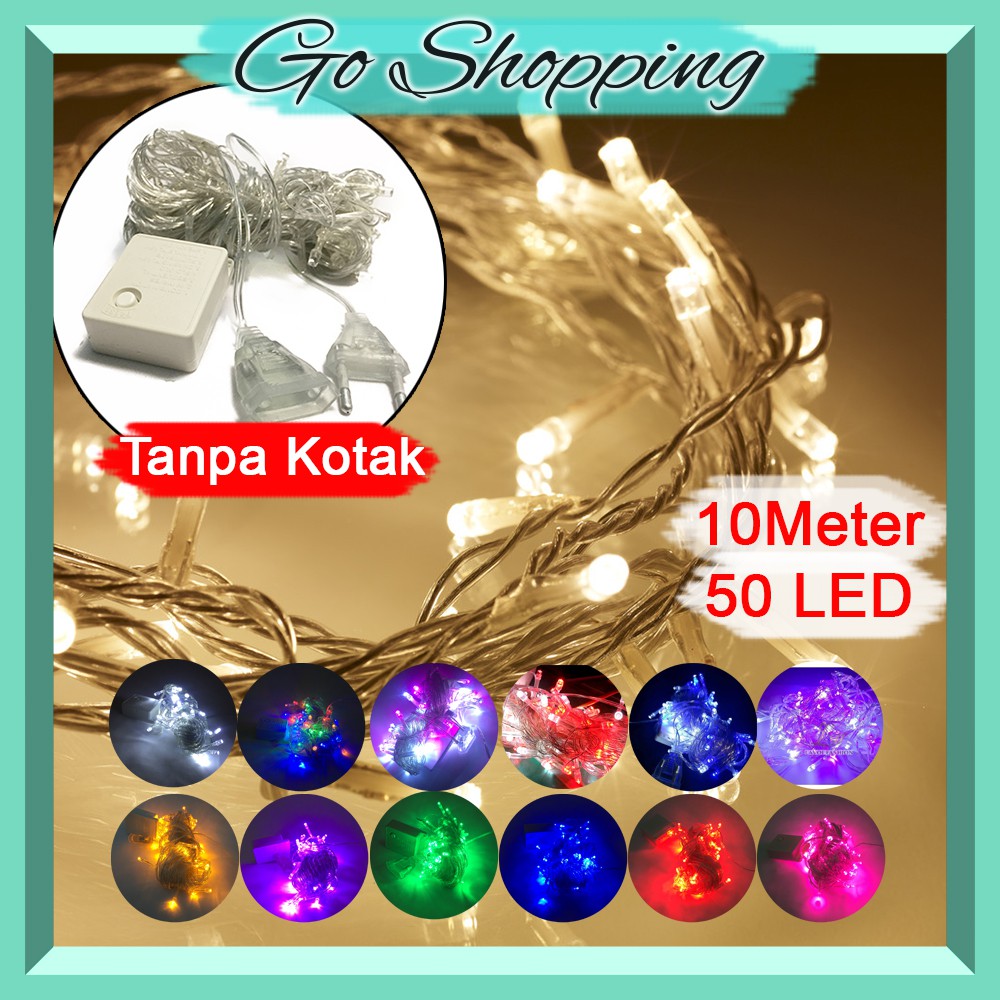 GO! 062 TUMBLR LIGHT 10 METER 50 LED PACKING PLASTIK LAMPU NATAL FAIRY LIGHT DEKORASI COD