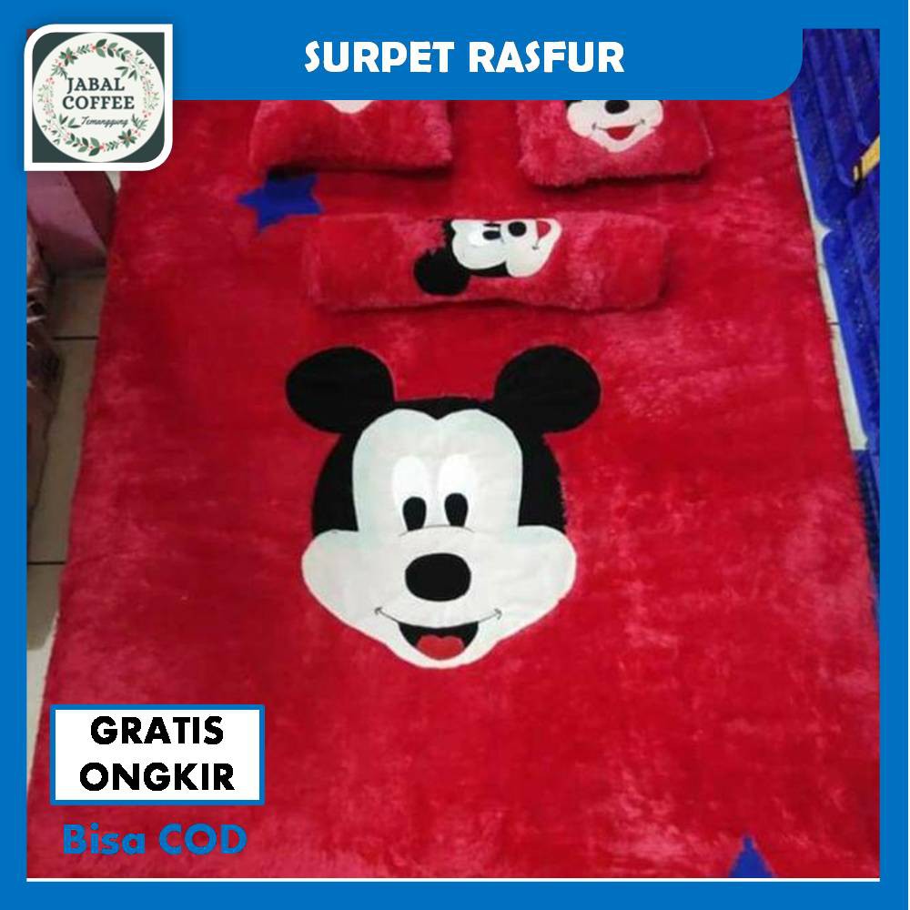 Surpet Bulu Karakter Satu Set / Surpet Karakter Bulu Rasfur Ukuran 170x130 Cm