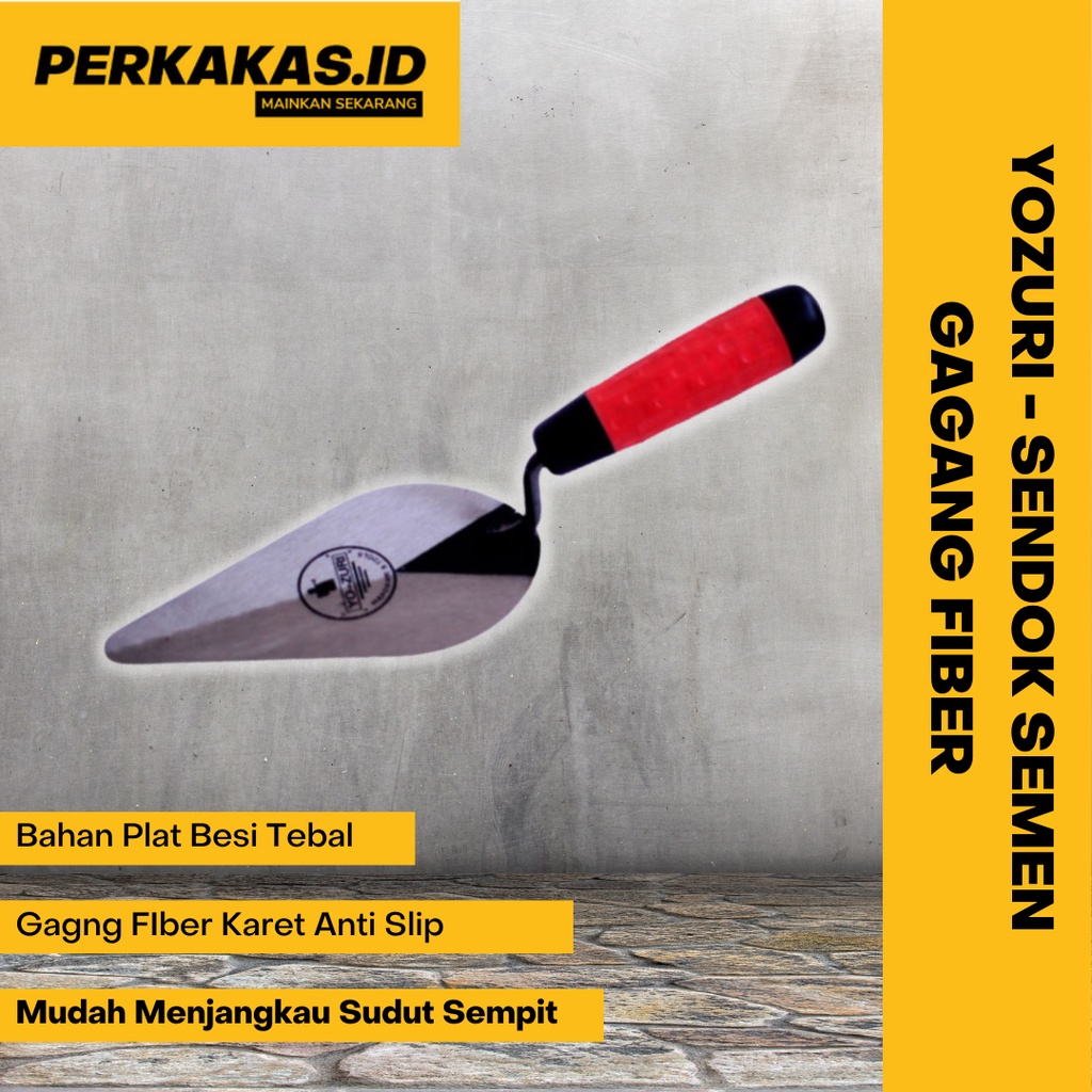 Sendok Semen Stainless Steel Gagang Fiber 6 7 8 Inch YOZURI