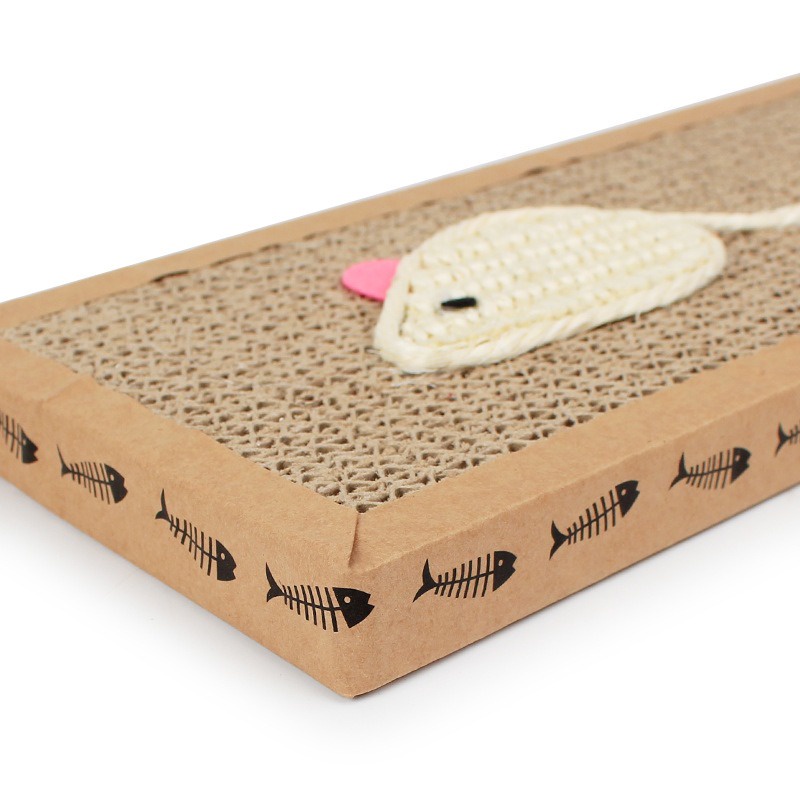 Cat Scratcher Box Cakar Persegi Motif Tikus Untuk Kucing