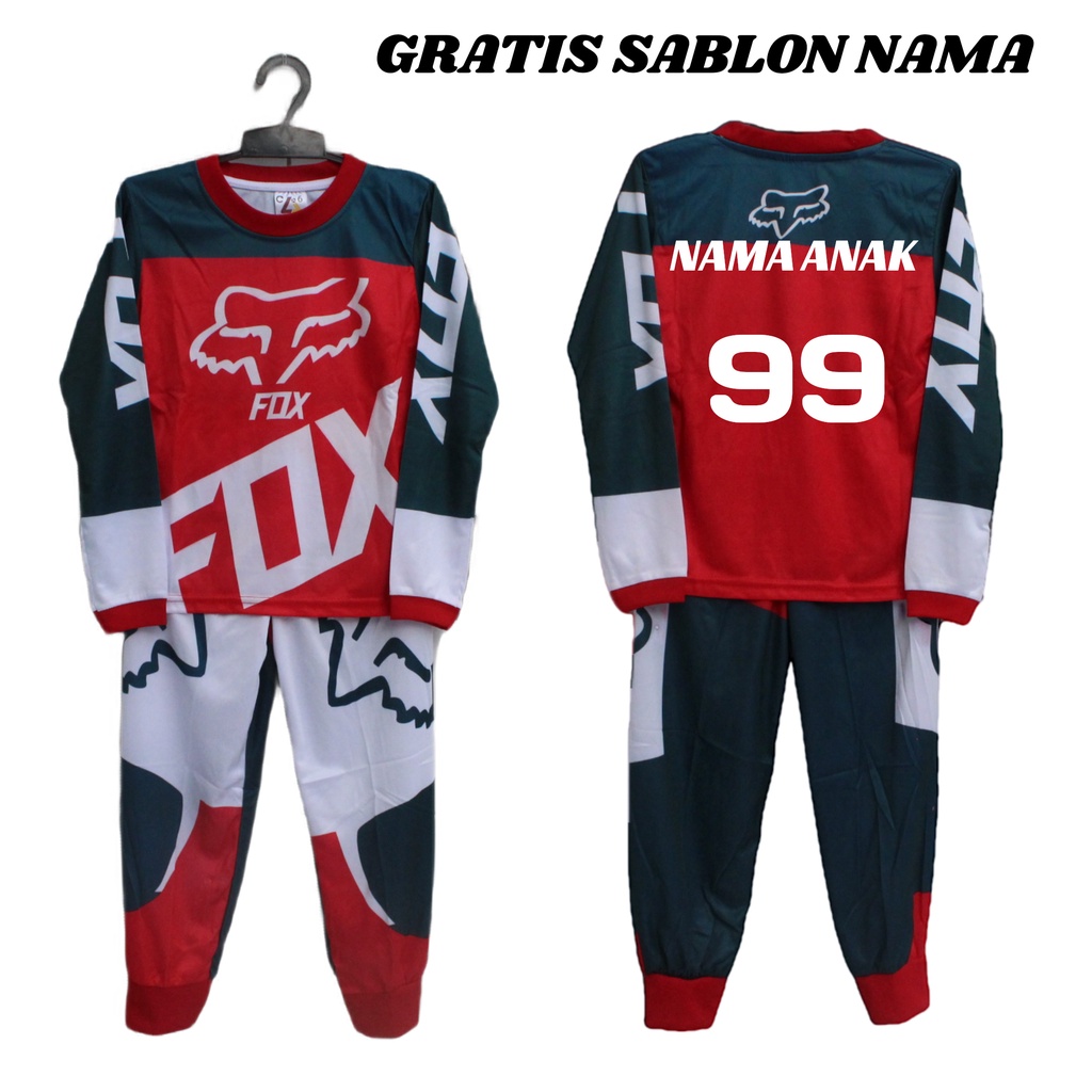 Setelan baju balap motocross baju racing anak laki laki