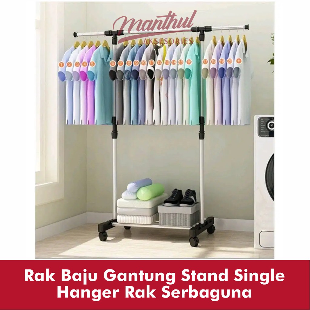 Rak Baju Gantung Stand Single Hanger Rak Serbaguna