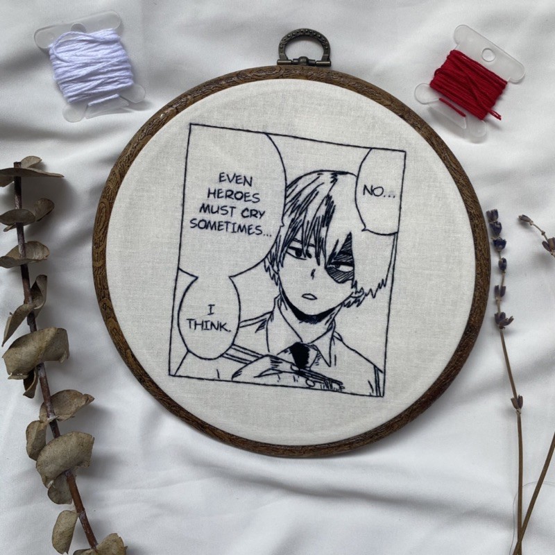 anime / manga embroidery — todoroki [my hero academia]
