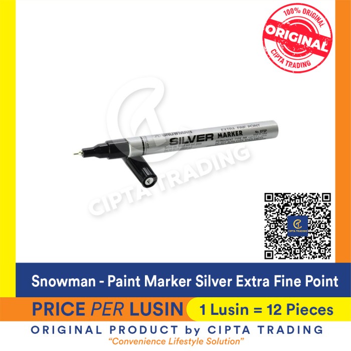 

Terlaris Paint Marker - Snowman - Silver Extra Fine Point (Dozen) Terlaris