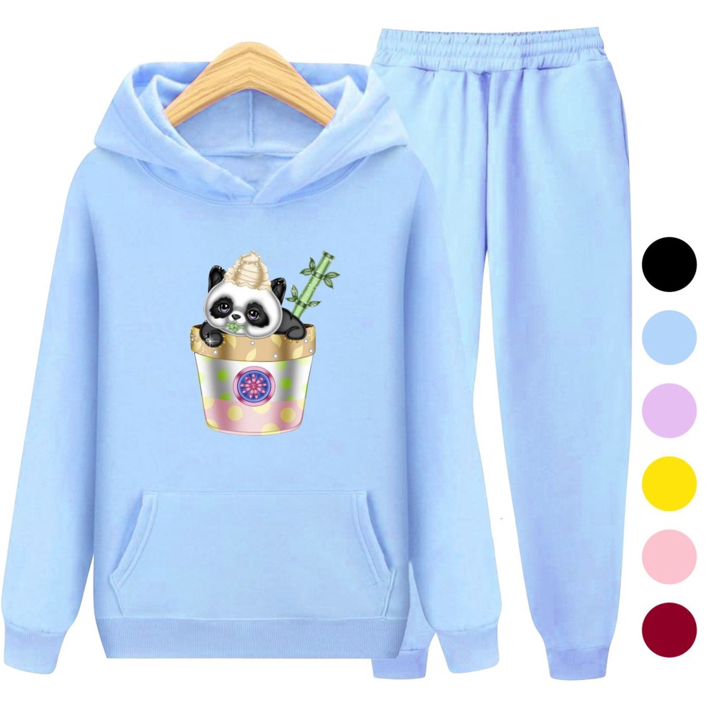 Setelan Anak Sweater Hoodie Anak LAZY PANDA Baju Jaket Anak Cewek Remaja Terbaru