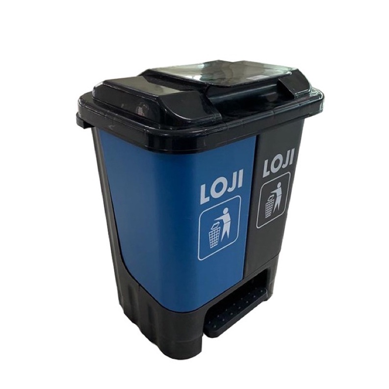 Tempat Sampah Injak (twin), merek: LOJI, serie: TB-40F, size: Medium (panjang 39 cm x lebar 45 cm x 