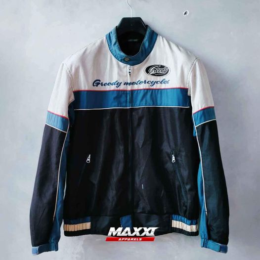 Jaket motor greedy - Strip blue