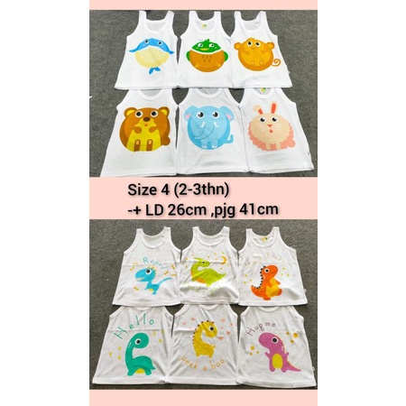 SINGLET MOTIF / SINGLET BAYI / SINGLET ANAK / KAOS DALAM ANAK