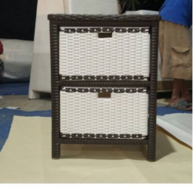 Lemari laci custom 2 laci plastik sintesis/kabinet/ isi 2 laci harga termurah