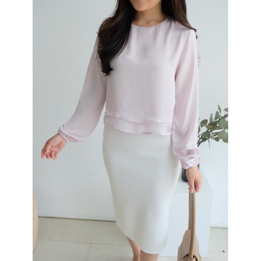 Kadaka T-0369 Top Satin Lengan Panjang