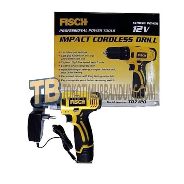 Mesin Bor Tembok FISCH TD7120 Impact Drill 12V