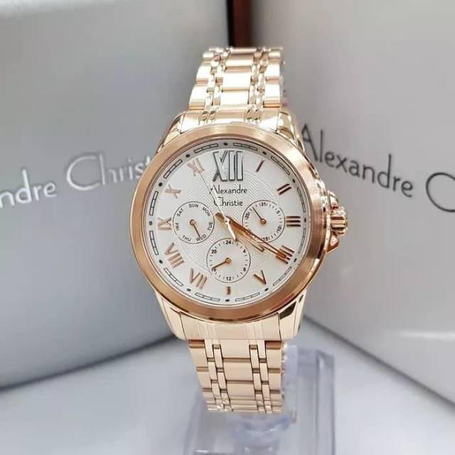 JAM TANGAN CEWEK / WANITA ALEXANDRE CHRISTIE AC 2494 ROSEGOLD
