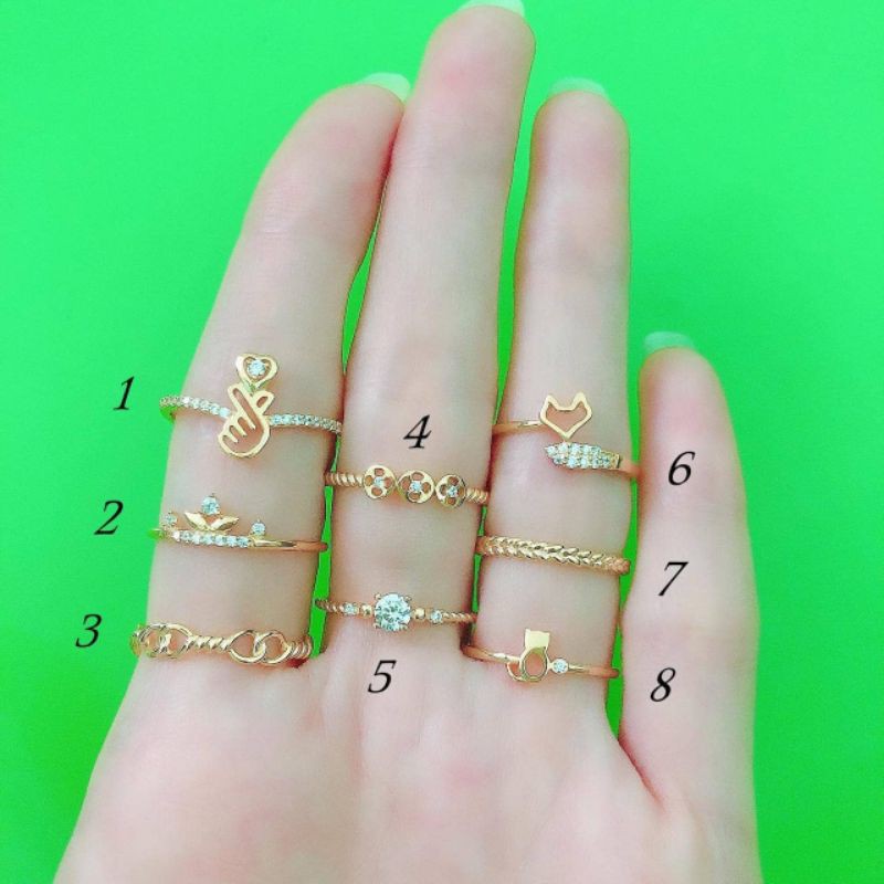 Cincin listring variasi mata berat ringan YT under 1gram kadar 375 8K