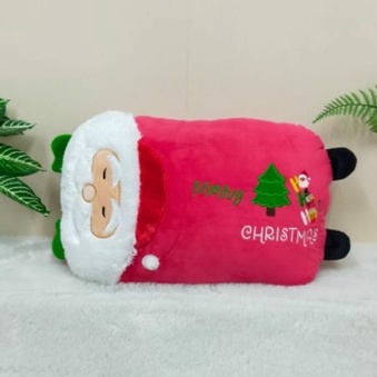 Bantal Persegi Santa Size L/18cm/boneka kado natal/hiasan natal/bantal natal/