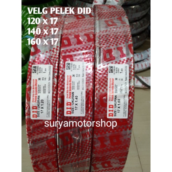 VELG PELAK PELEK DID RING 17 X 120/140/160 CROME ORIGINAL DID