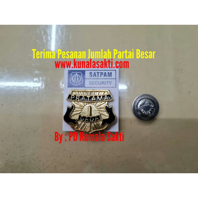 Gada Pratama Cor Magnet Hitam|Pin Satpam|Pin Security|Pin Gada Pratama Madya Utama|Kaos Satpam|Seragam|Tas