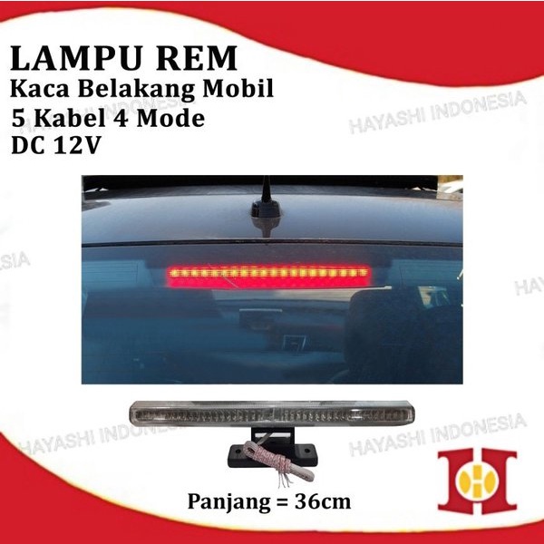 Lampu Rem Strobo Kedip 3rd Brake Stop Lamp Tempel Kaca Belakang Mobil