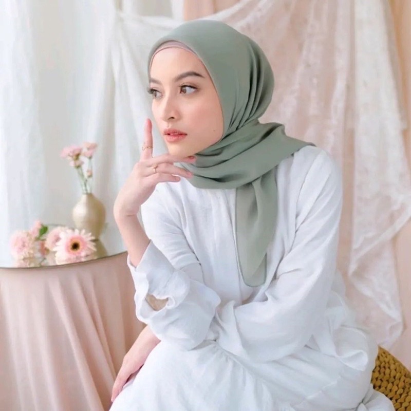 Bella Square Hijab Segi Empat Bela Square Sage Premium Segi Empat Sage Bella Square Bella Square Sag