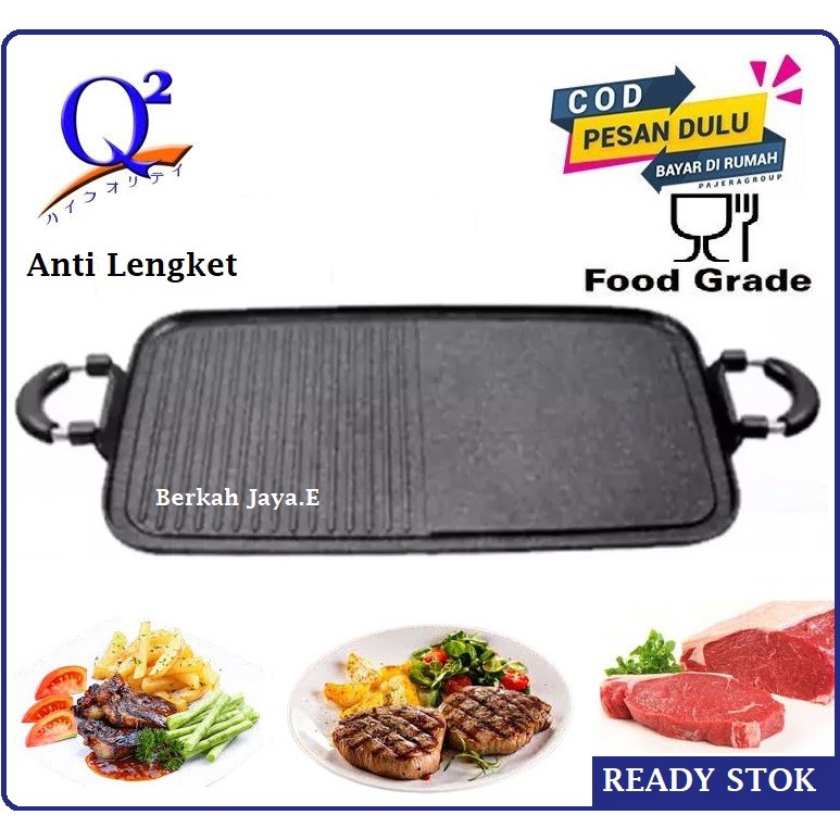 Panggangan Multi grill pan BBQ Q2 Grill LongPan Anti Lengket Food Grade Alat Penggang