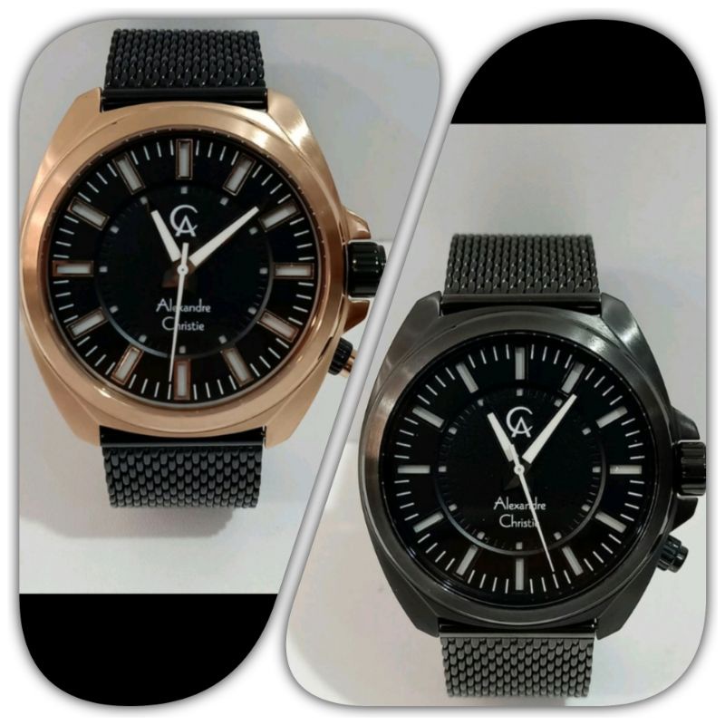 Jam Tangan Pria Alexandre Christie 8631 AC8631 AC 8631 Tali Besi Pasir / Stainless Steel