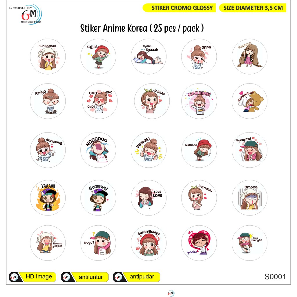 

Stiker Anime Korea Lucu VIRAL (1 pack = 25 pcs)