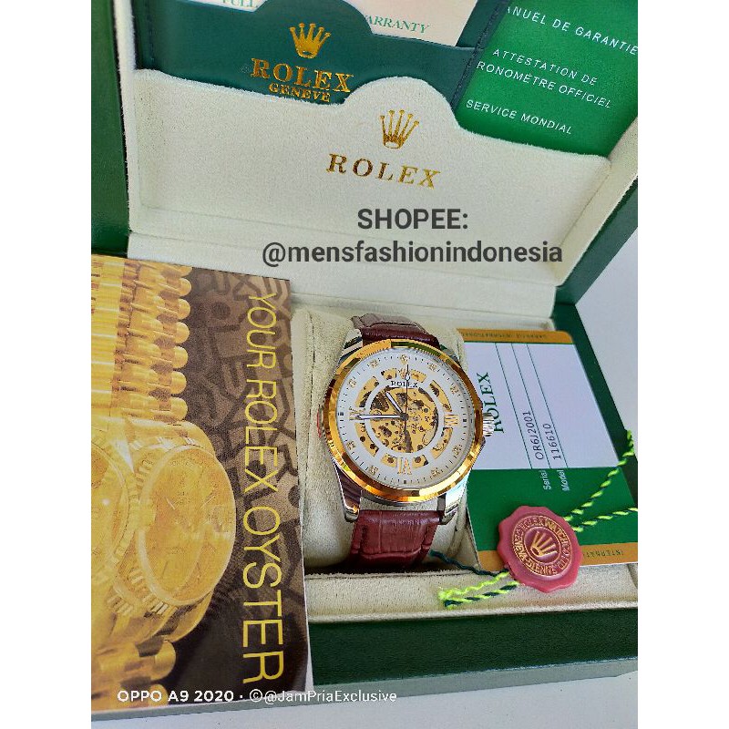 ROLEX MESIN AUTOMATIC TRANSPARAN JAM TANGAN PRIA