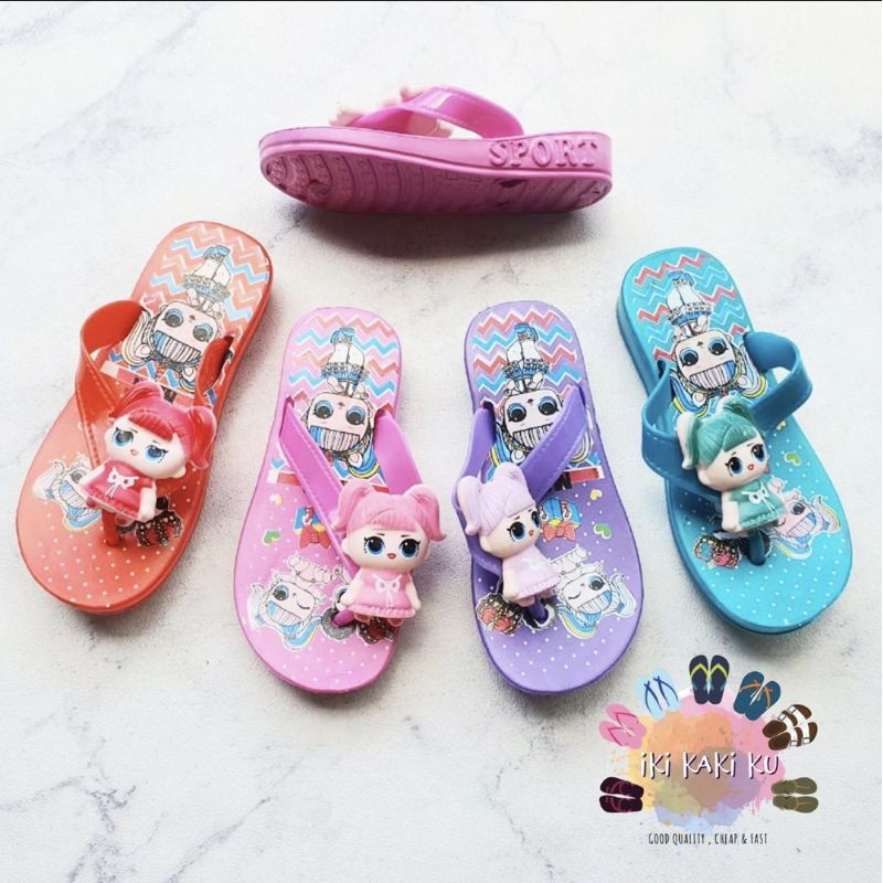 SANDAL JEPIT ANAK PEREMPUAN GAMBAR LOL BONEKA CIT 328-14 UKURAN 30-35