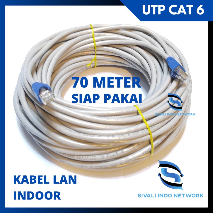 70 METER KABEL LAN UTP CAT6 INDOOR SIAP PAKAI