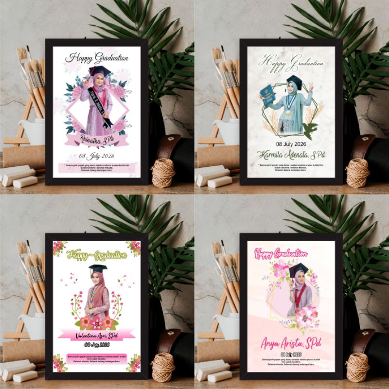 Kado Wisuda Custom Foto, Kado Cewek Cowok Wisuda, Happy Graduation Type B