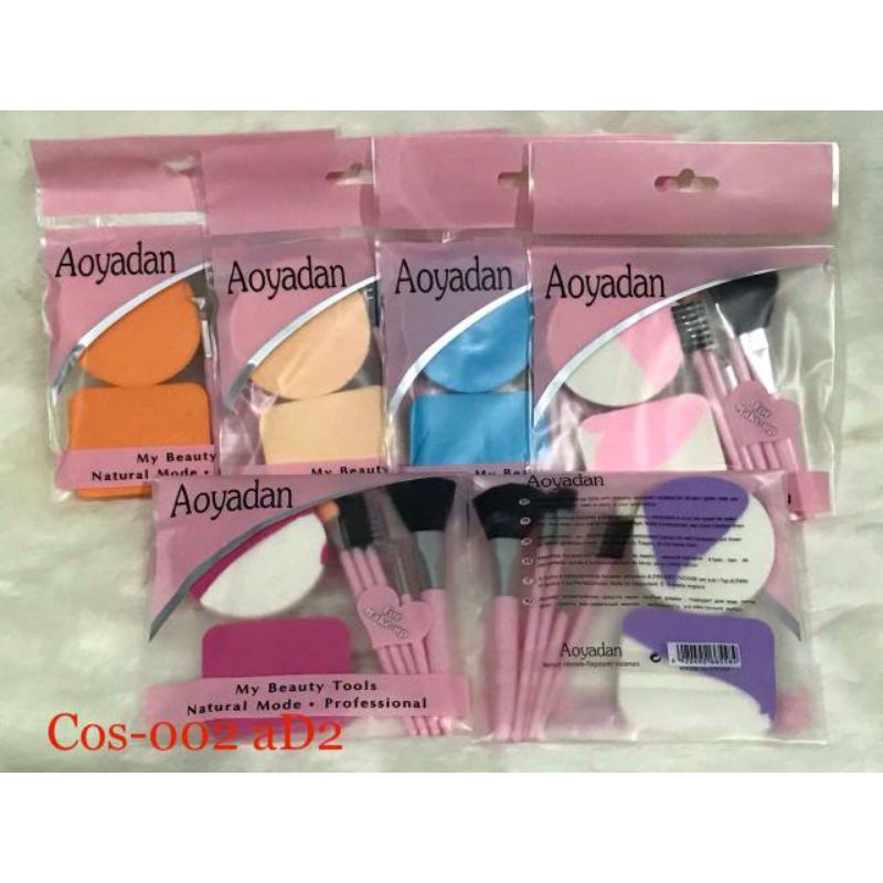 KUAS SPON SET AOYADAN ADA 2 SPON+KUAS MAKE UP 7 IN1