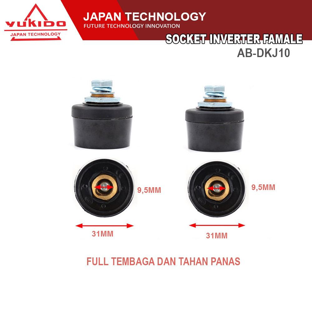 YUKIDO JAPAN Kabel Konektor Male Connector Las 10 - 25 mm bisa untuk semua merk Mesin Las