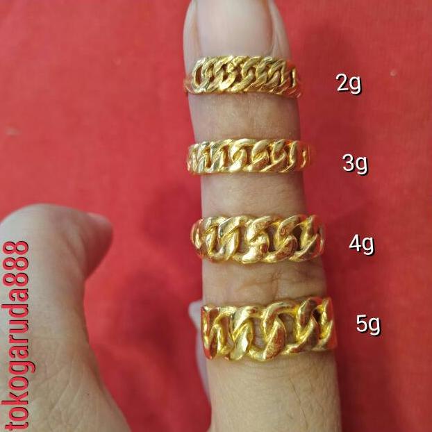 COD 24K 23K LA LM Cincin anak dan dewasa emas asli london murni rantai rante selisih lilit polos bed