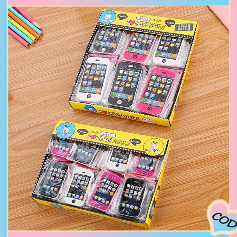 COD❤️Eraser Smartphone Mobil Alat Tulis Kreatif Kartun Penghapus Ponsel Hadiah Hadiah Penghapus Lucu