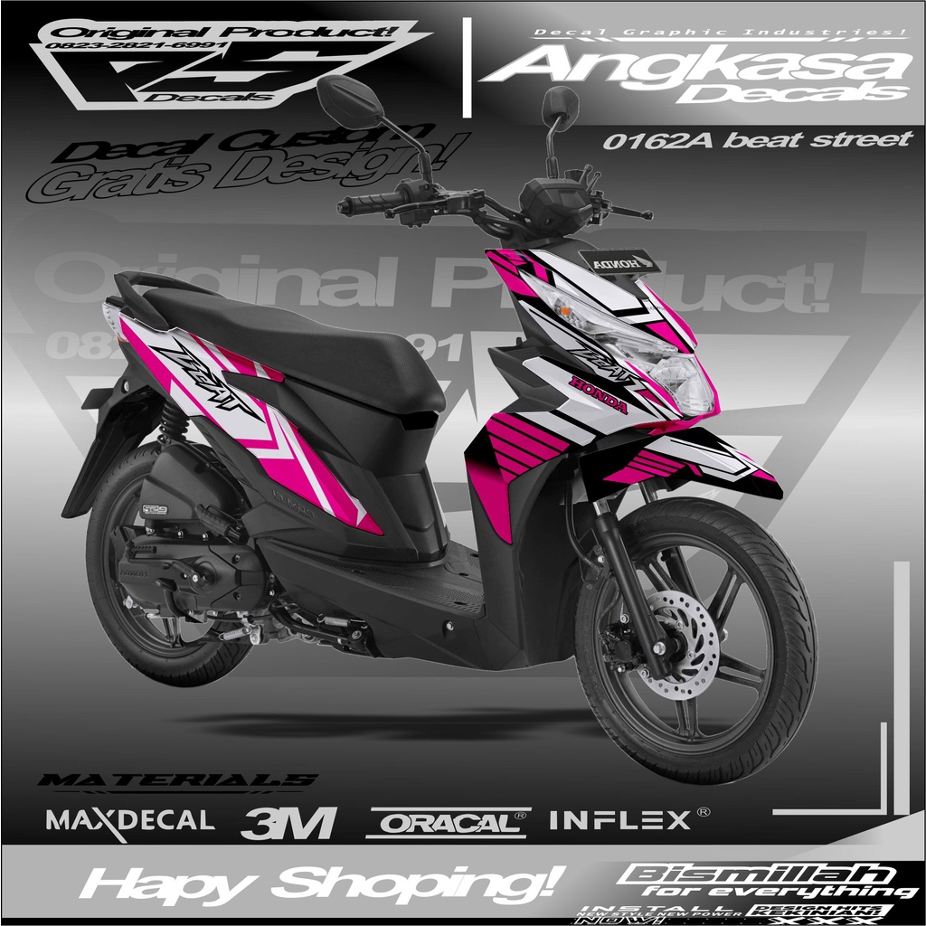 0162a DECALS STIKER FULLBODY CUSTOM MOTOR BEAT STREET 2019