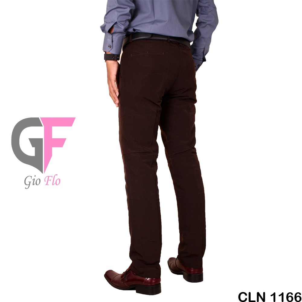 GIOFLO Celana Bahan Pria Terbaru Slimfit Dark Brown / CLN 1166