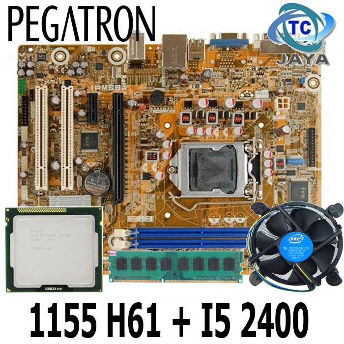 Paket MAINBOARD LGA 1155 H61 Plus Processor i5 2400 Dan RAM DDR3 10600