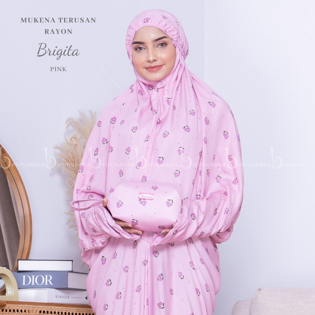 Raszi Official - Mungkena Dewasa Rayon Terusan Traveling Jumbo Warna Pink Motif Bunga