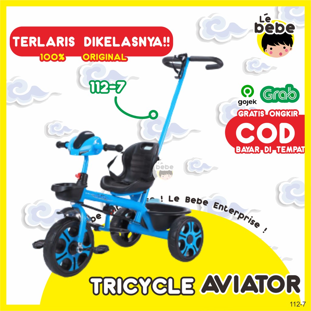 AVIATOR AT112 - AT105-7 Tricycle Sepeda BMX Stroller Microsmart Trike Sepeda Anak Bayi Sepeda Roda 3
