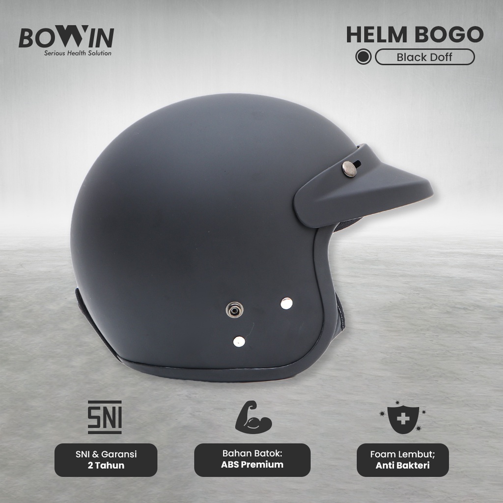 Bowin Helm Bogo Premium SNI  (Helm SNI / Helm Half Face / Helm Retro / Helm Bogo)