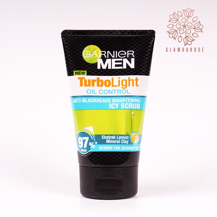 ❤️Glamouroseshop❤️ Garnier Men Turbo Light Oil Control Anti Blachead Icy Scrub 100 ml