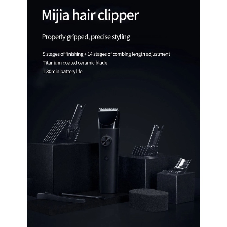 MIJIA Electric Cordless IPX7 Waterproof Hair Clipper Trimmer - LFQ02KL - Alat Cukur Rambut Elektrik Set Lengkap