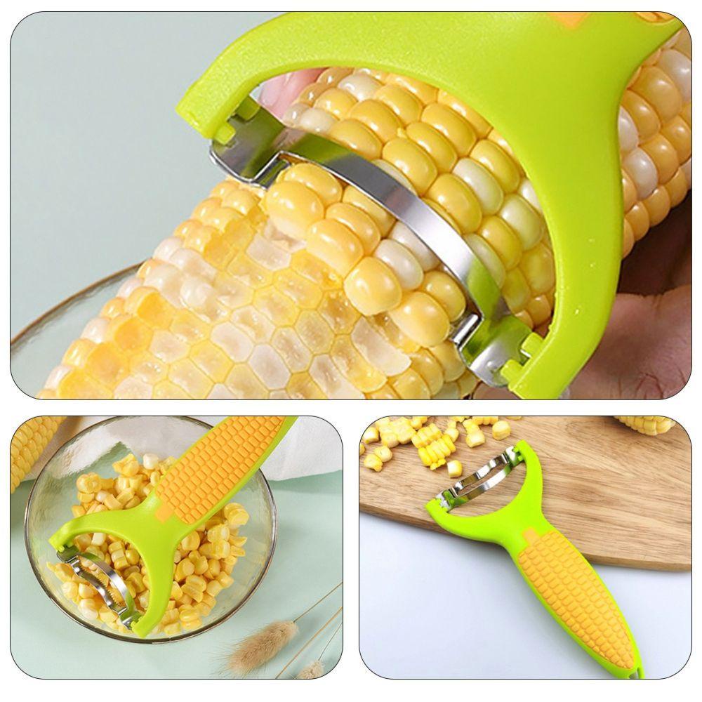 [Elegan] Pengupas Jagung PP Masak Jagung Resleting Alat Sayur Stainless Steel Dapur Gadget Perontok