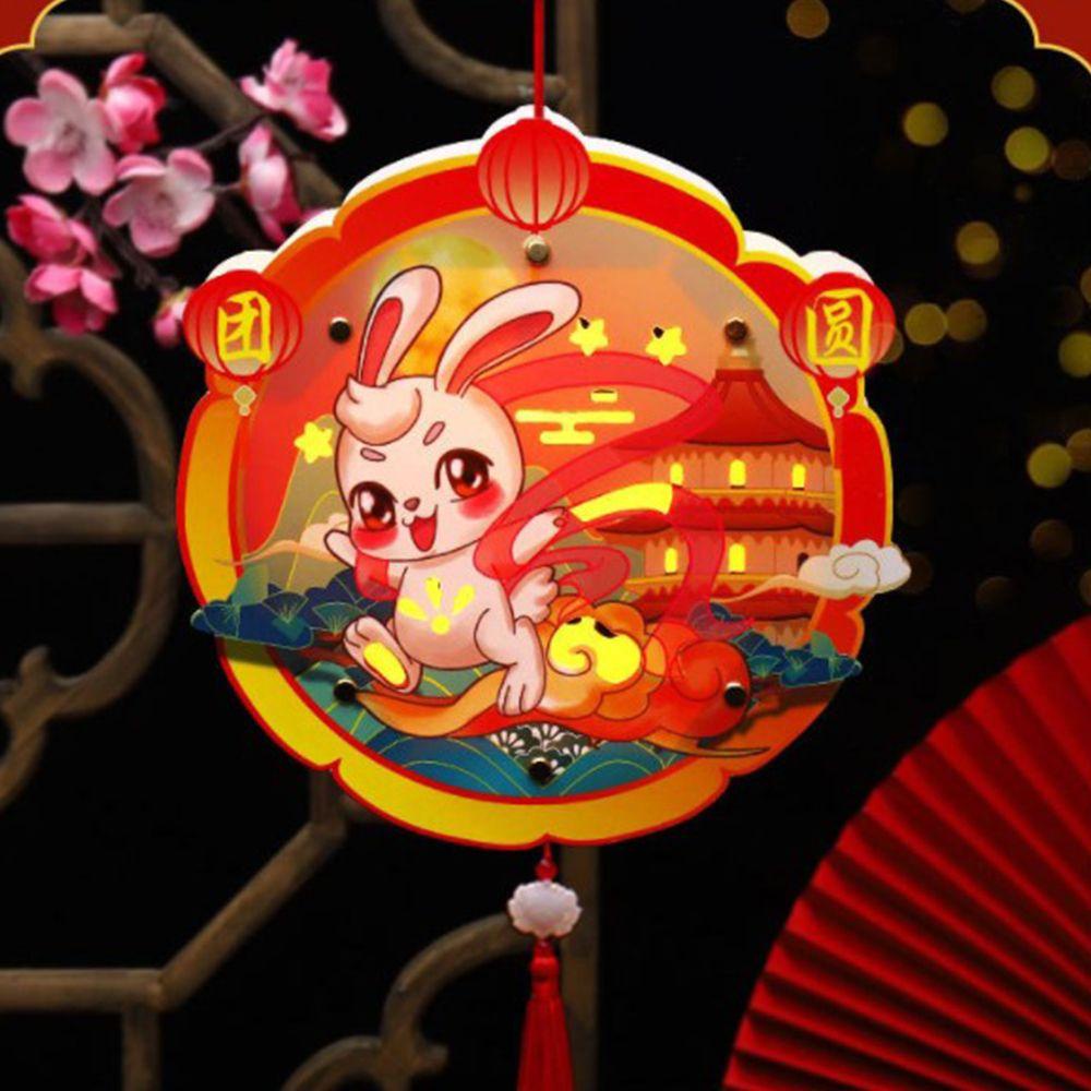 [Elegan] Mid-autumn Festival Lantern Portable Untuk Wanita Gaya Luminous Tradisional Kuno Handmade Lantern DIY Bahan