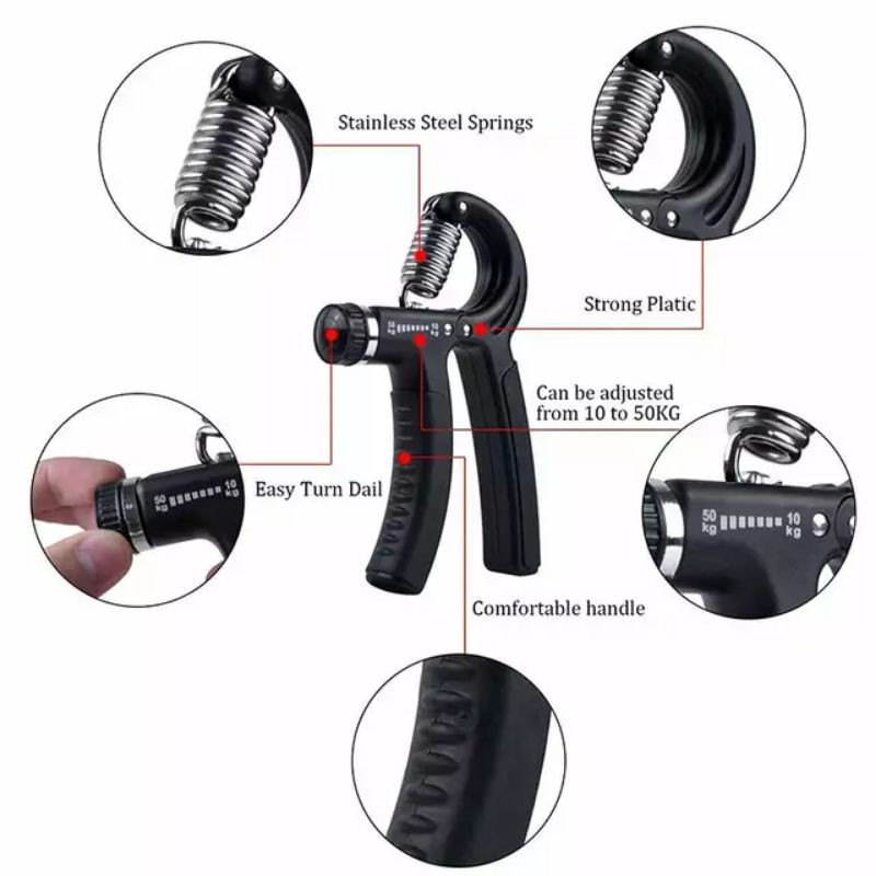 HAND GRIP/HANDGRIP ADJUSTABLE 5-60 KG ALAT LATIHAN OTOT/PENGUAT TANGAN